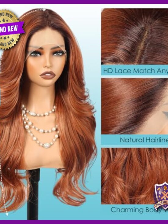 26 Inch Heat Resistant Synthetic Lace Front Wig with HD 13x4 Parting main image 4